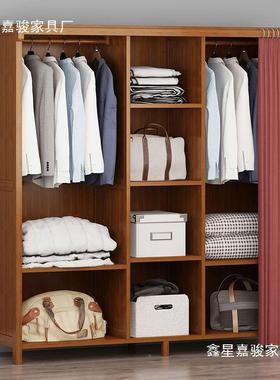 衣家租用卧室IBR现物代简约实木衣橱出房用衣柜推拉柜门简易柜子