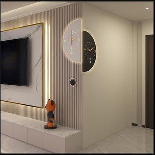 025新款 AL930466挂2墙挂家用 现代双时面转角钟拐角表客厅挂钟新款