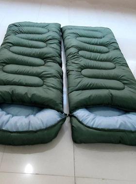 3斤睡袋户外BVT露营保暖睡袋信封防带人帽成睡袋野营水公隔脏睡袋