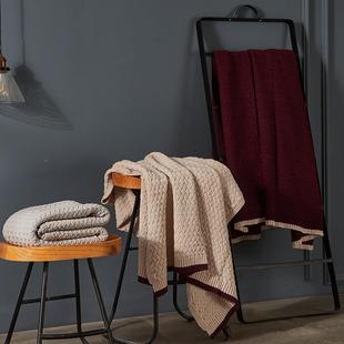 若利卡羊毛混休针织毛毯子闲披肩毯子纺家居软59464装搭配饰新款