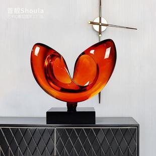 简约现代入户玄关摆件轻奢高档Z245装 厅家居客软饰透明树脂雕塑品