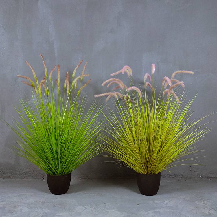 粉色芦苇仿真春色草桌面摆件大型落地植物盆栽仿真植物摆件绿植