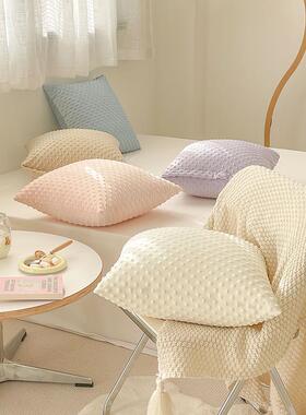 GZ6M【睡觉打豆发豆韩风可爱纯色百搭抱枕垫卧室沙】靠豆豆绒F769