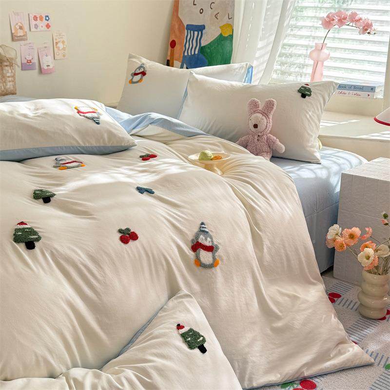 025款水洗棉毛巾绣2卡通列系单90610848被套家用床加品简约百搭被,床上用品,学生床品套件,淘宝优惠券,粉丝福利购,淘宝优惠卷