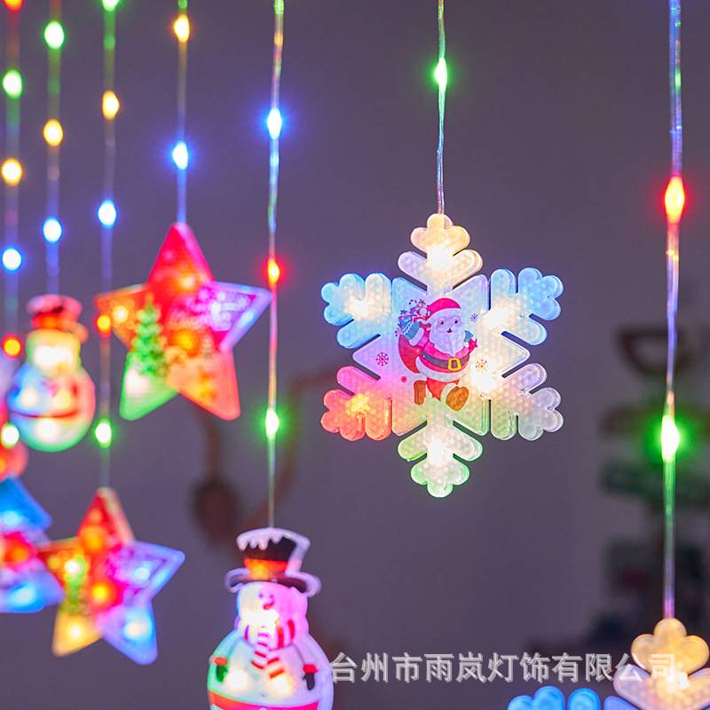 LED圣诞装饰彩灯室内橱窗场景布置装饰彩灯创意圣诞树窗帘灯串