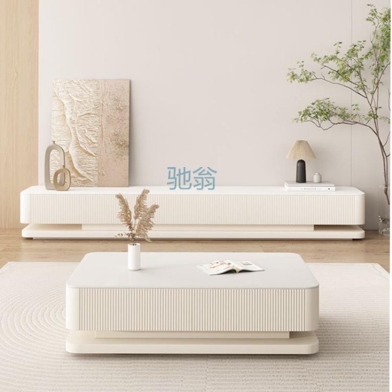 fLE轻奢现代简约超长岩板电视柜茶几组合家用意式落地大户型北欧