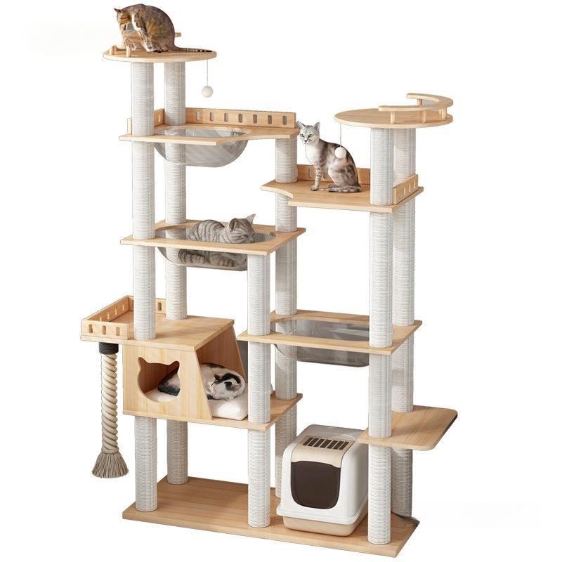 大型猫爬架猫窝猫树一体四季通全实木布偶攀爬架跳台猫抓板用品