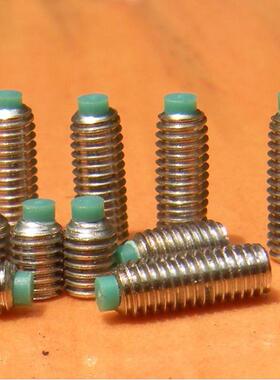 M3绿色胶头机米螺钉,草绿色塑胶头紧定螺丝钉,出口绿色尼龙头顶丝