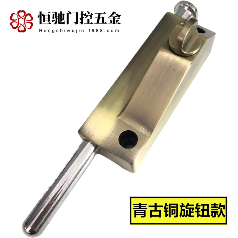 H恒驰旋转门锁木门明装地锁地弹门插销锁有框门弹簧地插销铁门地Y