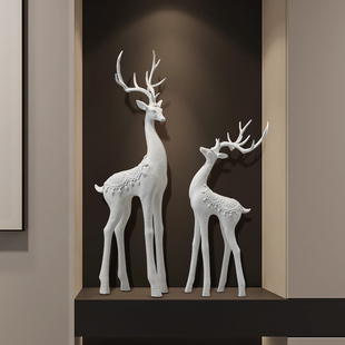 入户玄关招财鹿落地摆件客厅壁龛电视柜旁边高级感艺术品大型装 饰