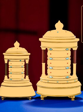 慧宝福慧骈d臻轮居家黄铜电动摆件插电使用家装摆件轻奢装饰摆件