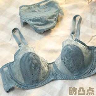 大胸显小文胸聚拢超薄调整型上托内衣套装女薄款无海绵夏胸罩bra