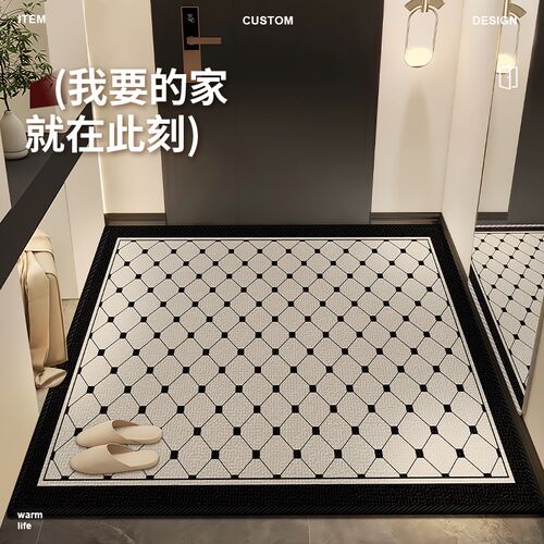 环保无醛轻奢高级感入户地垫防滑进门脚垫玄关门口地毯可定制尺寸