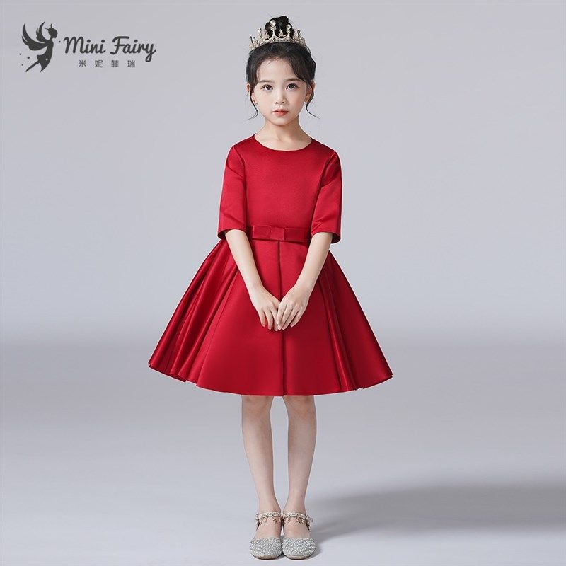 女童酒红色生日公主裙元旦晚会合唱演出服小女孩主持人朗诵表演服,童装/婴儿装/亲子装,儿童礼服,淘宝优惠券,粉丝福利购,淘宝优惠卷