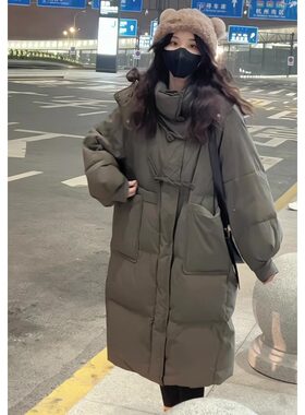 2-300斤胖mm大尺码女装连帽加厚棉衣棉服冬季新款宽松中长版面包