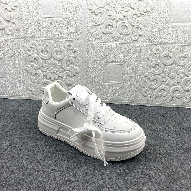 24春季新款女鞋工厂断码单鞋厚底百搭小白鞋简约港风显高休闲鞋