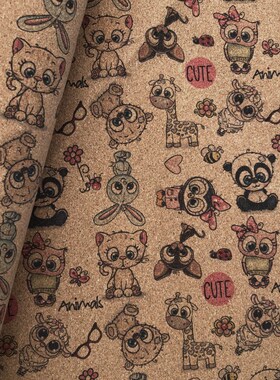 (41-76)PU树皮纹革印花布料软木纹布H背景布鞋材工艺装饰布手工DI