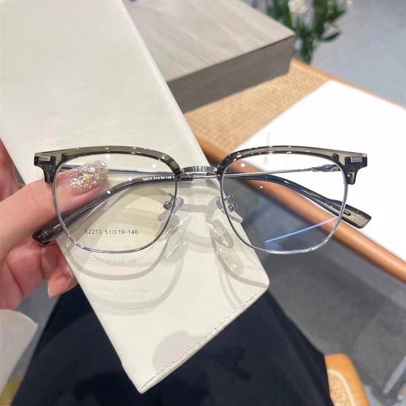 复古黑色斯文半框眼镜男款近视可配近视散光眼睛架女防蓝光52213,ZIPPO/瑞士军刀/眼镜,眼镜架,淘宝优惠券,粉丝福利购,淘宝优惠卷