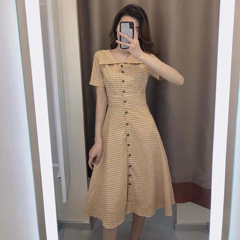 高级感穿搭梗桔连衣裙女夏季2024新款女法式初恋裙子仙女超仙森系