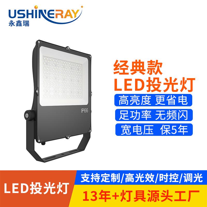 200W投光灯防水防尘户外照明工程亮化投射灯高亮度厂房广场泛光灯
