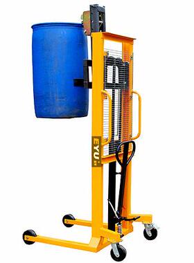 EY-TD400A手动油桶堆高车鹰嘴式升高车钢塑两用油桶多功能搬货车