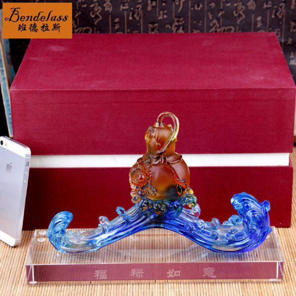 班德拉斯琉璃葫芦摆件如意摆件商务礼品祝寿礼品开业上市贺礼摆设