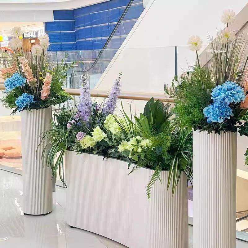 圆柱竖纹花箱酒店别墅落地家用客厅阳台庭院种树盆,3C数码配件,USB灯,淘宝优惠券,粉丝福利购,淘宝优惠卷