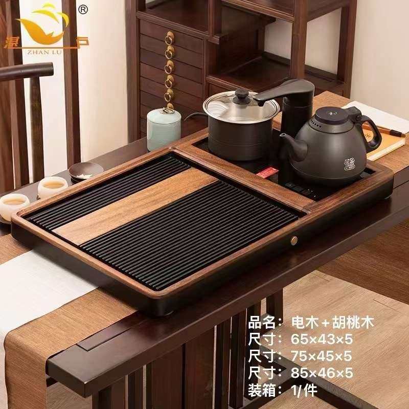 湛卢茶具 厂家直批各种实木电木茶盘 茶车 北美黑胡桃茶水柜