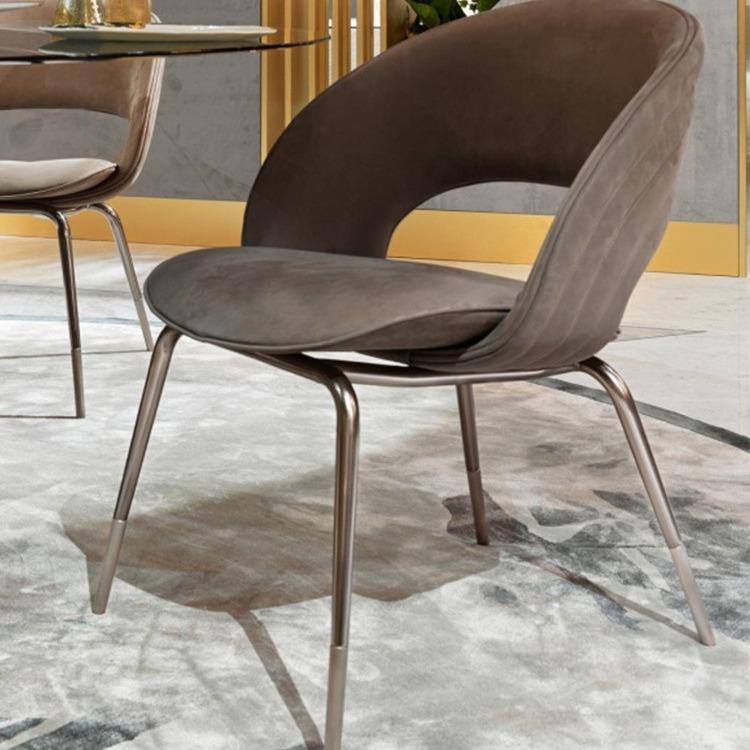轻奢家用餐椅设计师极简意式小户型现代简约咖啡厅售楼部餐厅椅子