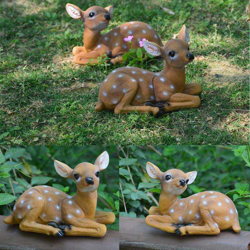 跨境仿真梅花鹿院落园艺盆景装饰品动物模型树脂摆件,3C数码配件,USB灯,淘宝优惠券,粉丝福利购,淘宝优惠卷