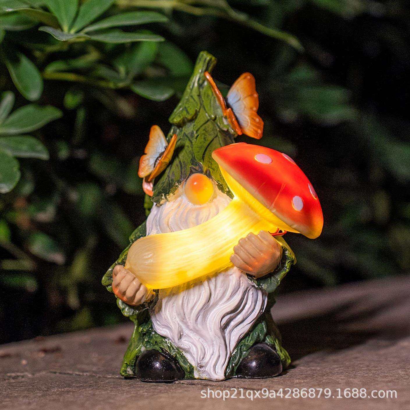 跨境热销太阳能蘑菇精灵新款欧式树脂矮人摆件现货家居蘑菇灯,3C数码配件,USB灯,淘宝优惠券,粉丝福利购,淘宝优惠卷