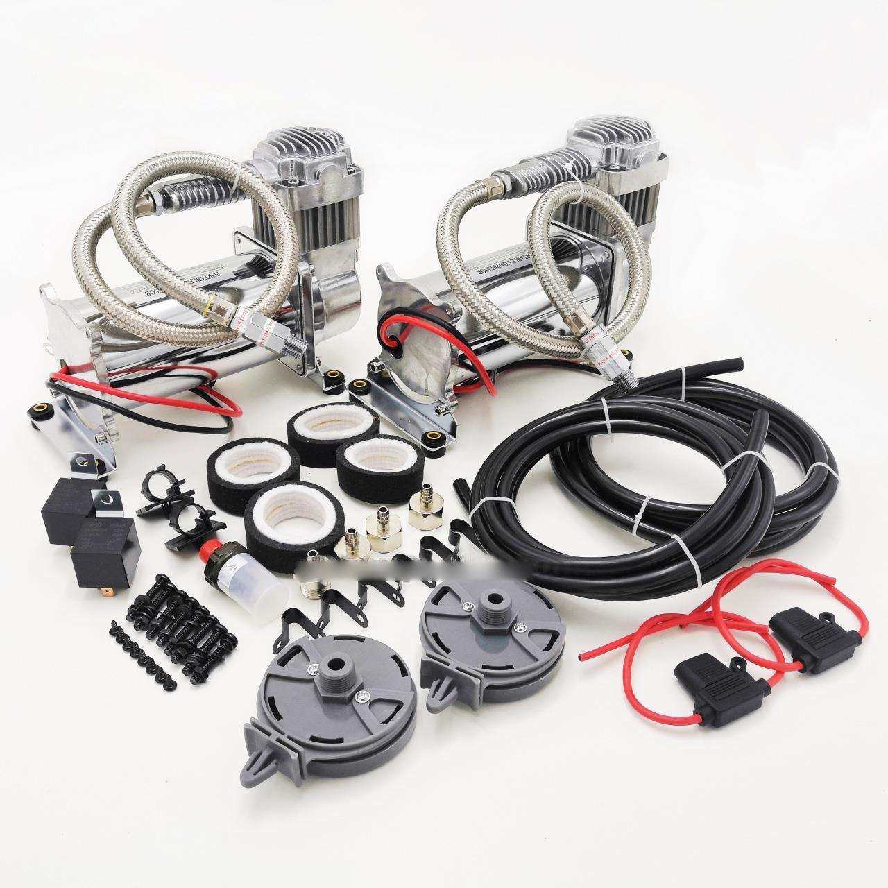 厂家热销汽车改装气泵200psi电机不锈钢空压机400C12V车载充气泵