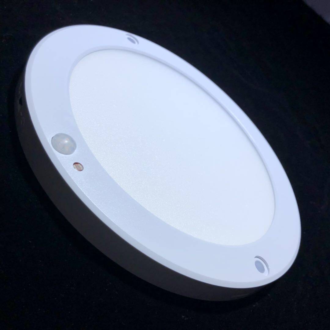 LED人体感应灯AC220V圆型18W平板灯声控楼道灯光控感应阳台吸顶灯
