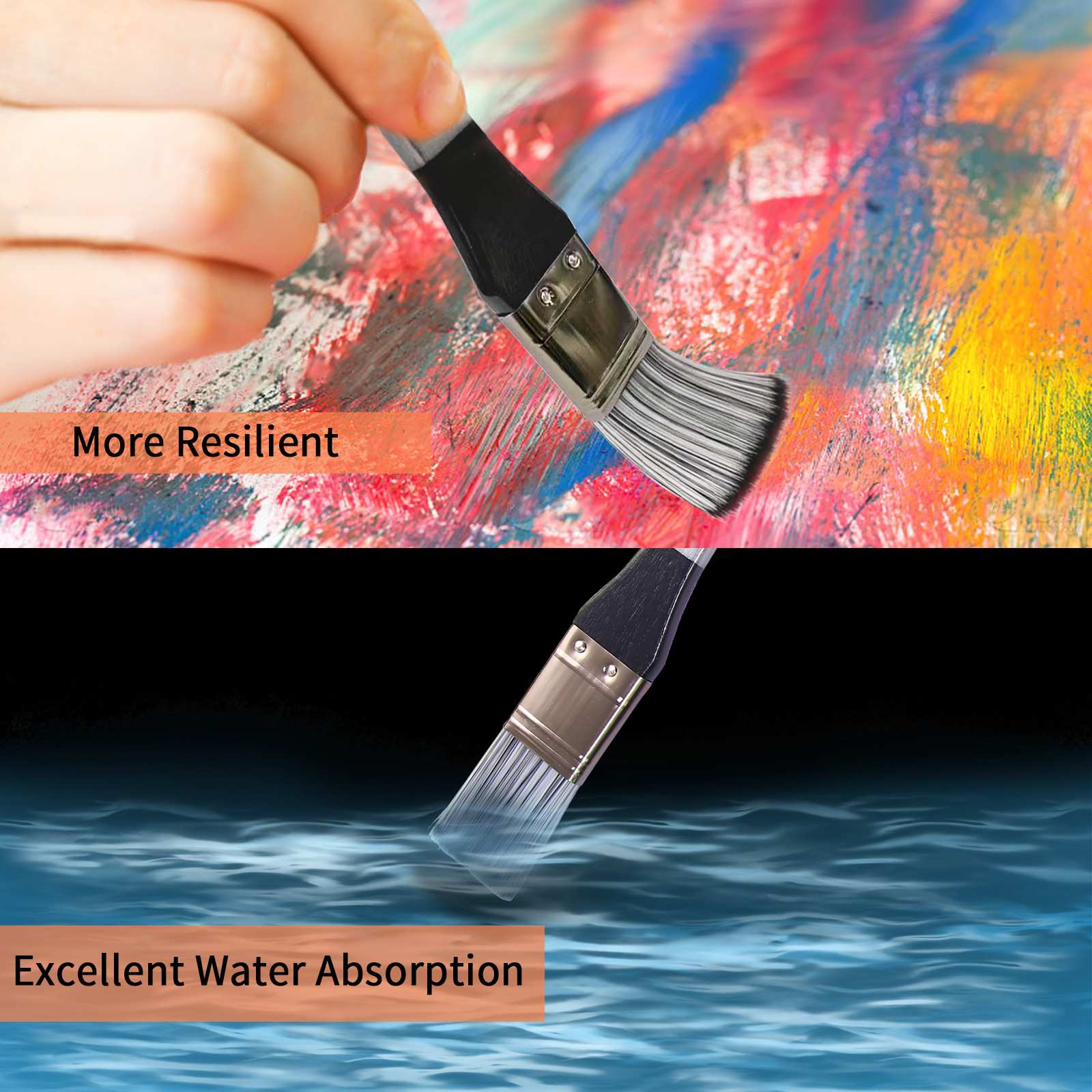 亚马逊跨境24支尼龙毛画笔套装笔帘油画笔水粉水彩画笔刷工笔画