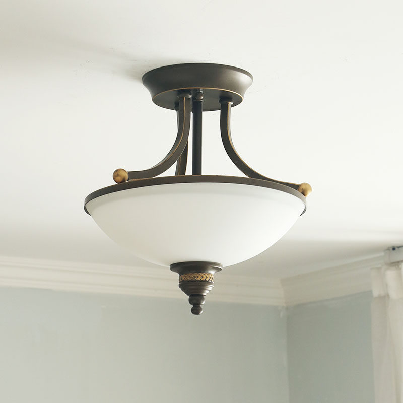 仿古美式半吊吸顶灯卧室灯铁艺玻璃灯玄关灯阳台灯黑色描金灯具,家装灯饰光源,餐厅/卧室/书房吸顶灯,淘宝优惠券,粉丝福利购,淘宝优惠卷