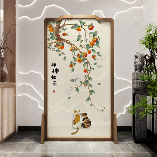 中式屏风隔断客厅卧室遮挡家用现代简约进门玄关实木禅意移动座屏
