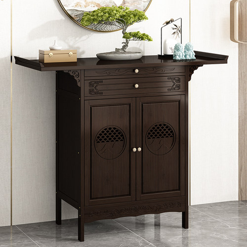 新中式玄关台禅意门厅玄关供桌现代简约客厅条案端景台玄关柜窄款