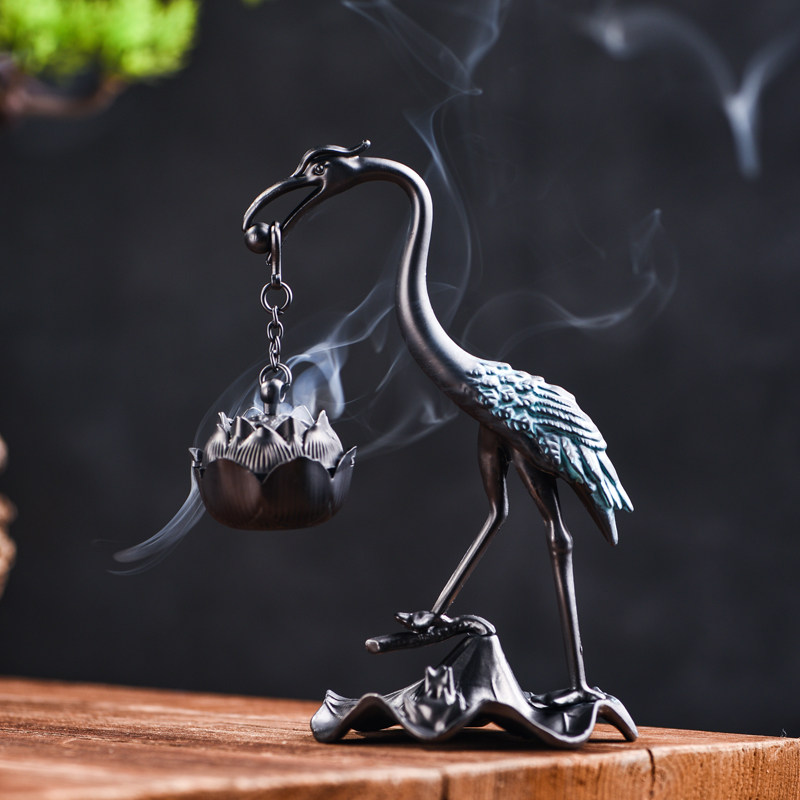 香炉家用室内创意仙鹤吊炉悬挂盘香炉茶道复古香薰炉禅意中式摆件,家居饰品,落地摆件,淘宝优惠券,粉丝福利购,淘宝优惠卷