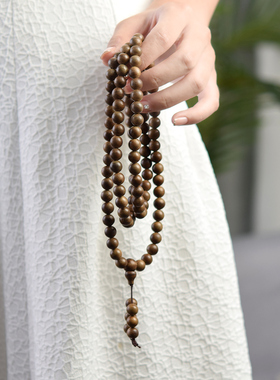 绿檀木手串女男文玩盘玩学生手链檀香木佛珠木质手串木串檀木手串