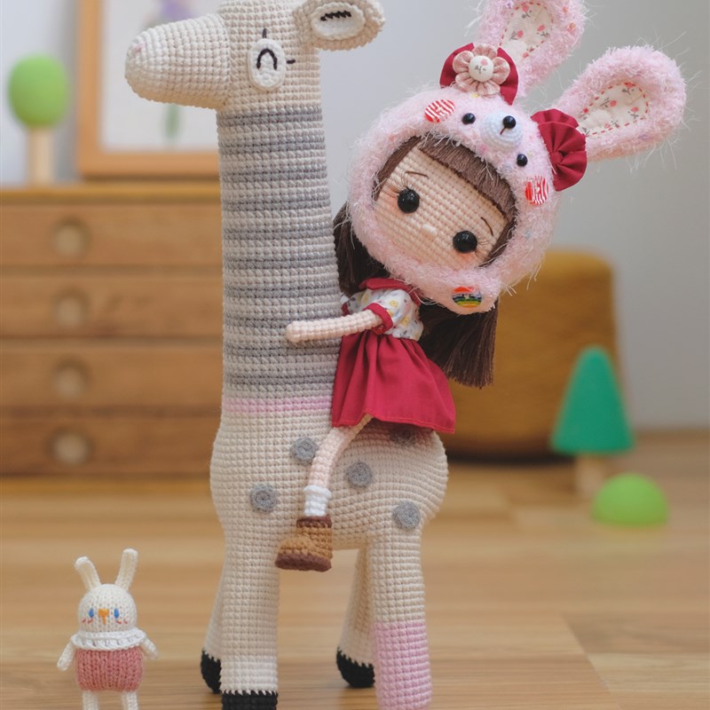 二仰造物 毛线手工编织玩偶 钩针编织材料包手作diy礼物勾线小兔
