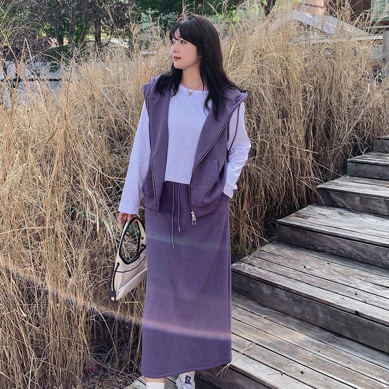 卫衣套装女2023秋季新款220斤胖mm大码宽松休闲显瘦半身裙三件套,女装/女士精品,时尚套装,淘宝优惠券,粉丝福利购,淘宝优惠卷