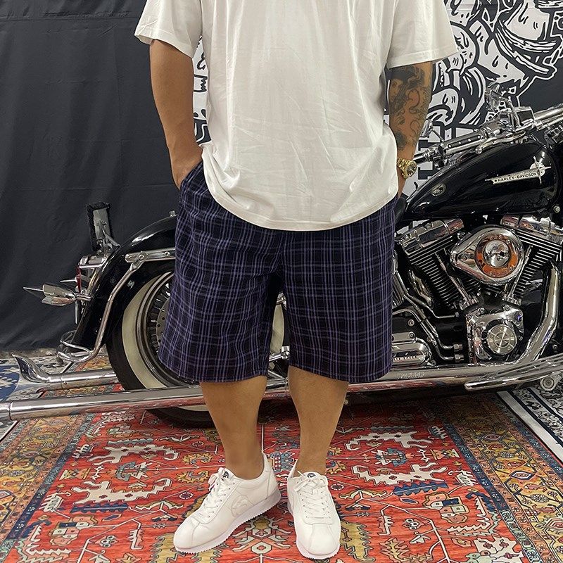 核爆炸潮流格子美式经典复古夏季百搭大码休闲宽松中腰七分短裤男,男装,短裤,淘宝优惠券,粉丝福利购,淘宝优惠卷