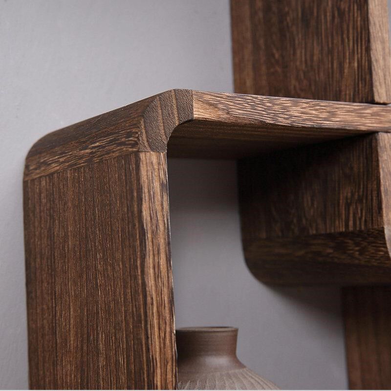 墙上挂墙中式 h隔断 茶架多宝阁 博古架置物架  实木  壁挂式