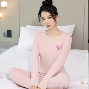 少女士德绒无痕保暖内衣套装高中学生大童加厚加绒秋衣秋裤打底