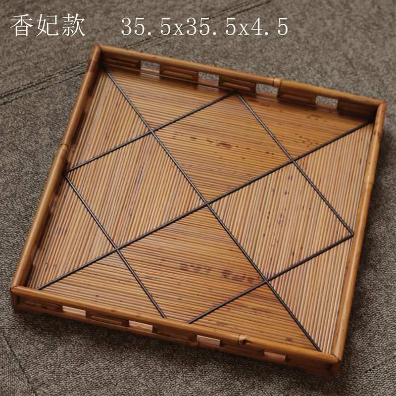 湖隐 湘妃竹茶具收纳盘 干泡茶盘茶台 文人文玩展示盘 案台案几
