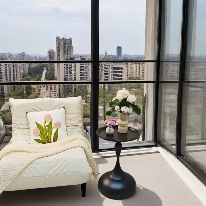 意式小蛮腰现代茶几家用轻奢阳台简约沙发边几客厅移动角几摆件