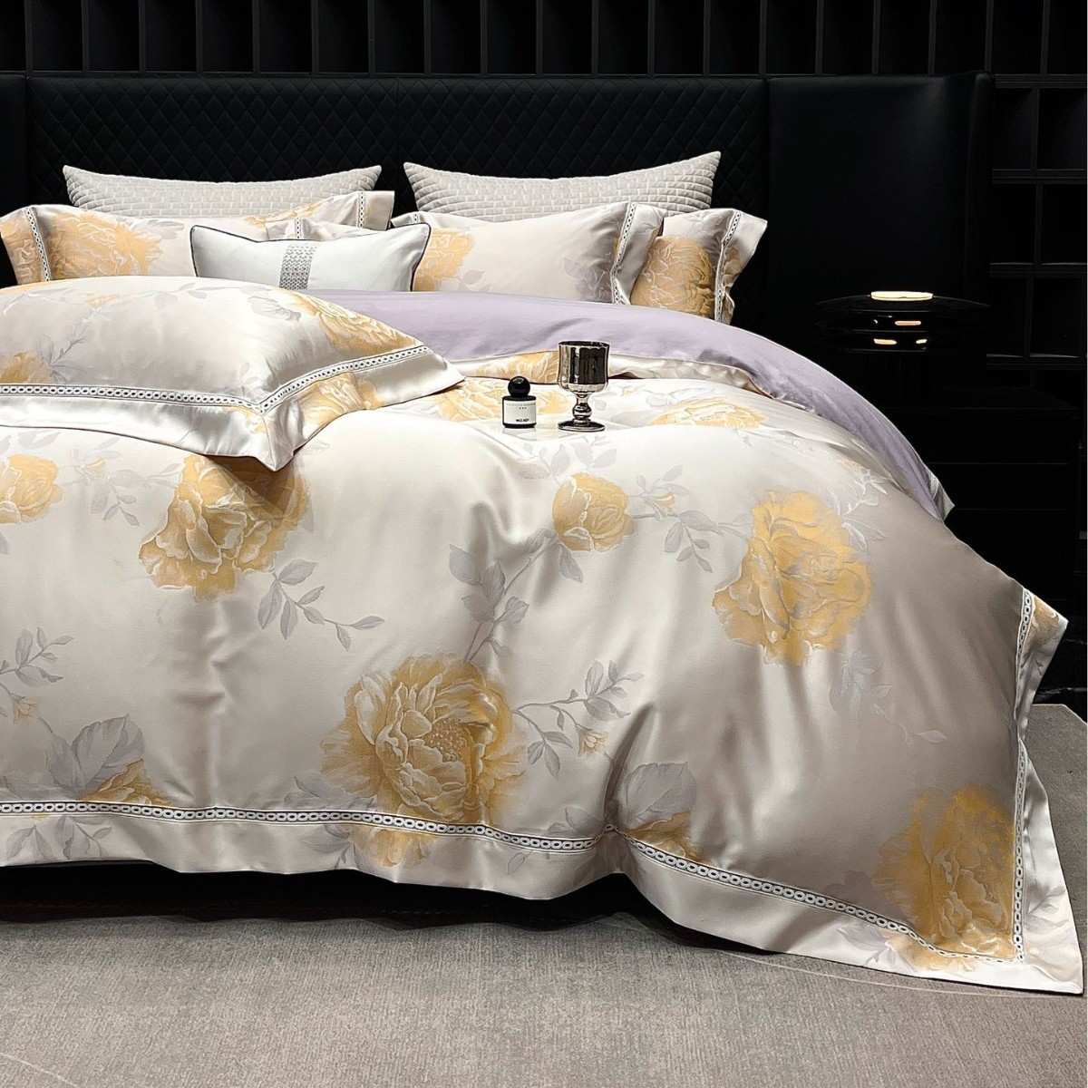 轻奢欧式刺绣100支四季床品 贡缎全棉提花被套四件套 厂家直销