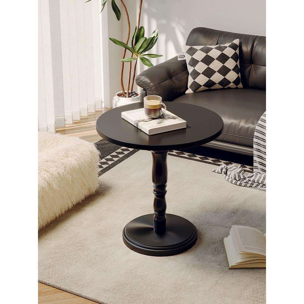 新中式沙发边几客厅家用小茶几阳台小茶桌床头置物架铁艺小圆桌子