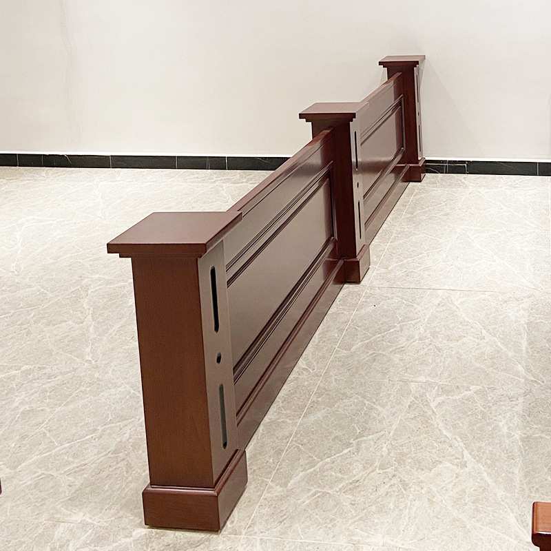 实木围栏高隔断屏风间隔栏带门分隔栏防护栏含立柱审判桌模拟法庭