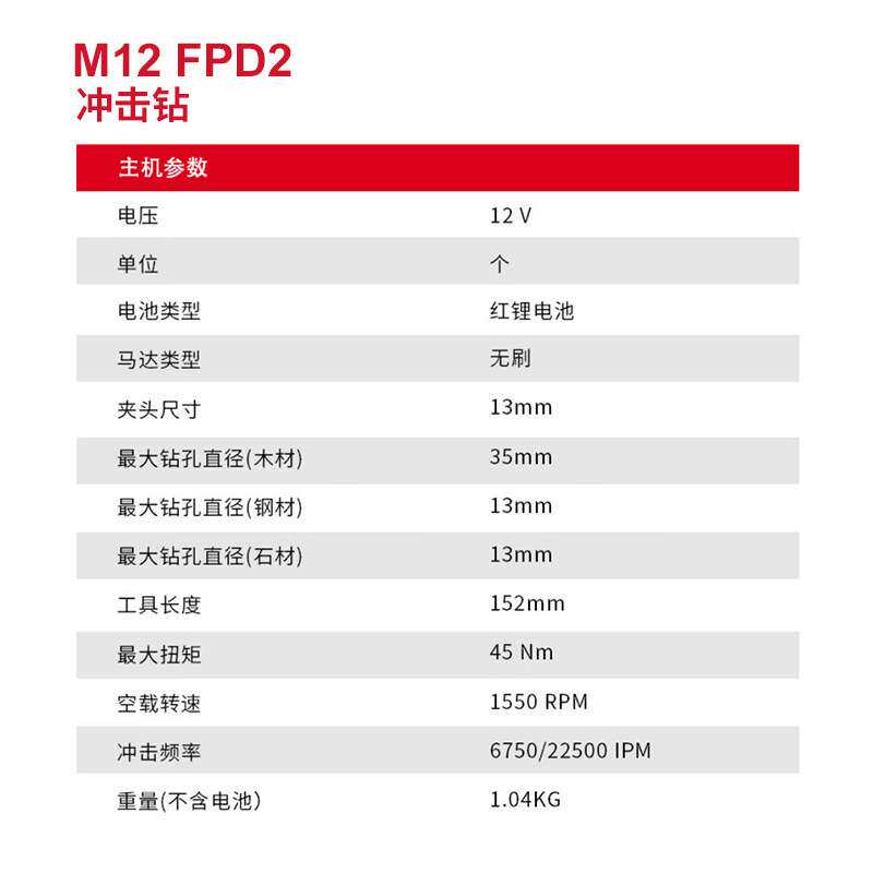 美沃奇milwaukee起子机冲击钻套装fid2fpd2充电式螺丝批手电钻